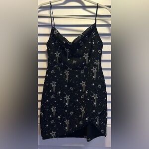 NBD Mariana Mini Dress in Black Stardust